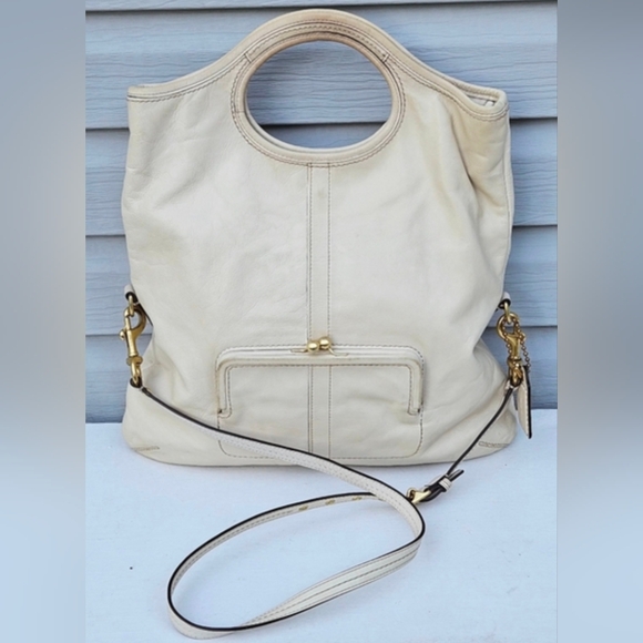 Coach Handbags - Coach Ergo Convertible Off White Cream Leather Tote Shoulder Crossbody Bag